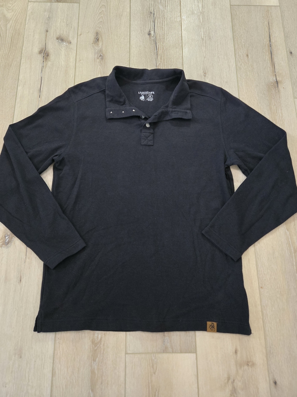 Legendary Whitetails Men's Long Sleeve Henley Pullover Shirt - Black - Size